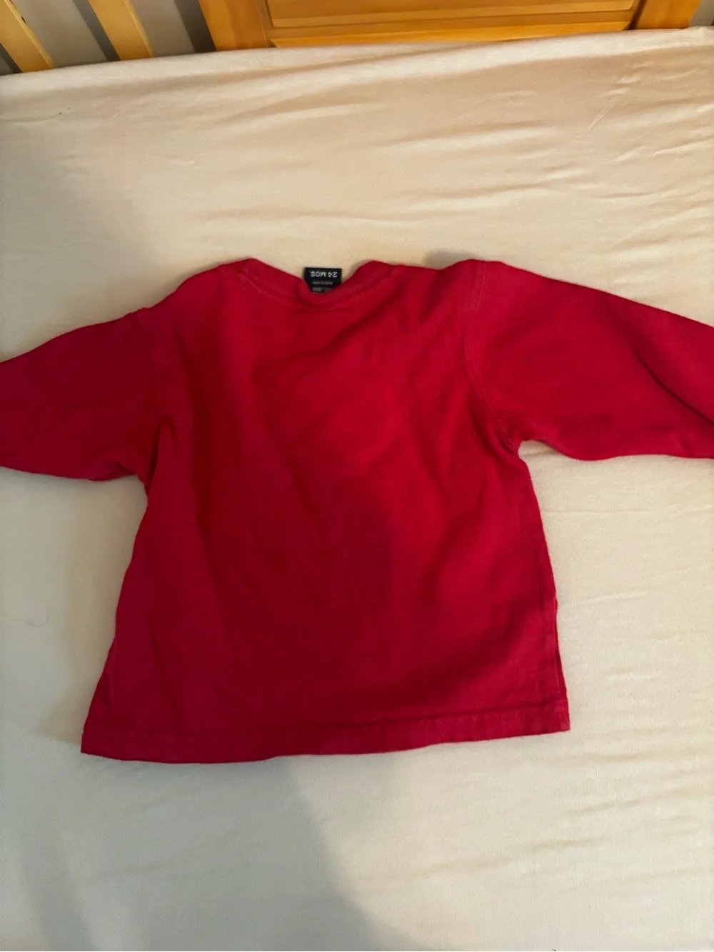Vintage OshKosh B'gosh Red Long-Sleeve Car Applique Shirt